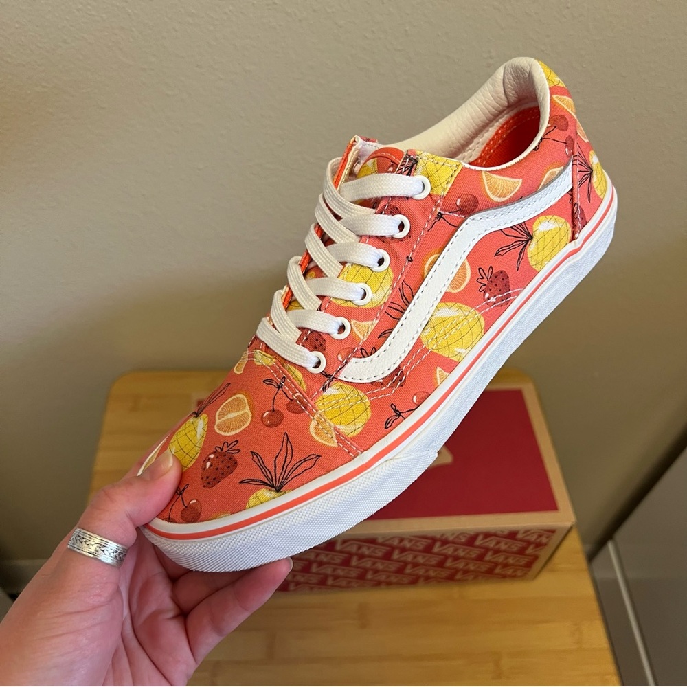 Vans Orange Pineapple Print Old Skool Sneakers - Picture 3 of 6